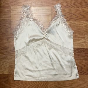 Silky Lace Cream Cami Top